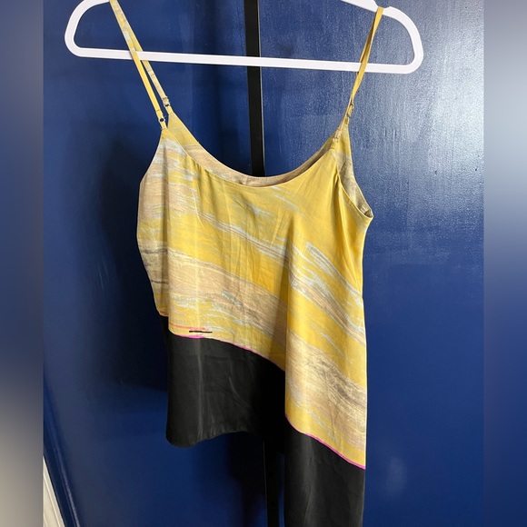 RACHEL Rachel Roy Tops - NWT RACHEL Rachel Roy Asymmetrical Black Yellow Gold Tank Top